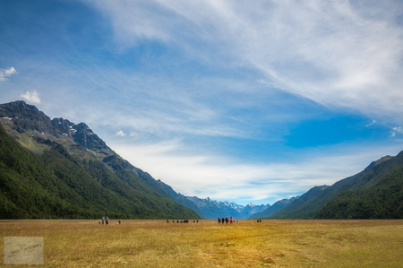 People visiting Elighton Valley in New Zealand.