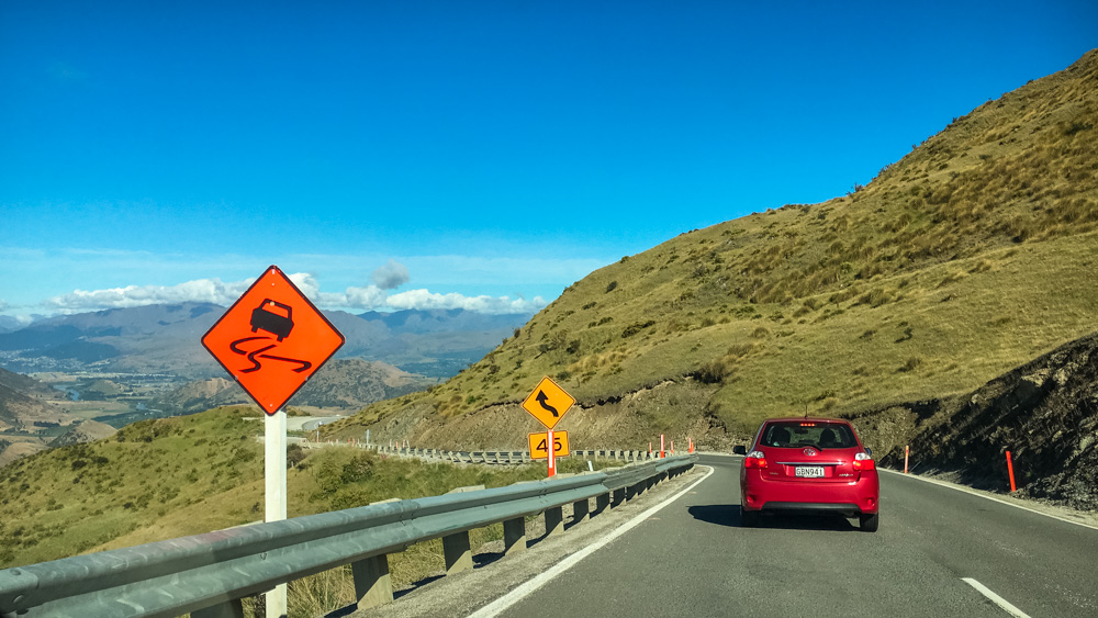 Crown Range road in New Zealand